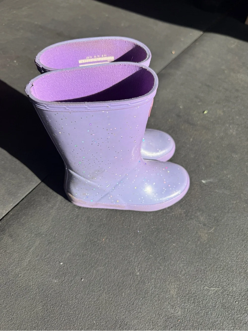 Hunter Kids Purple Glitter Rain Boots